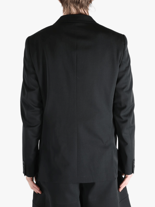 Black jackets worn by a person, showing the jackets fit