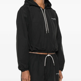 ALEXANDER WANG - Women Rhinestone Drawcord Shrunken Hoodie Jacket