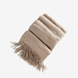 Tan scarves, side view