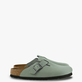 Green sandals, side view