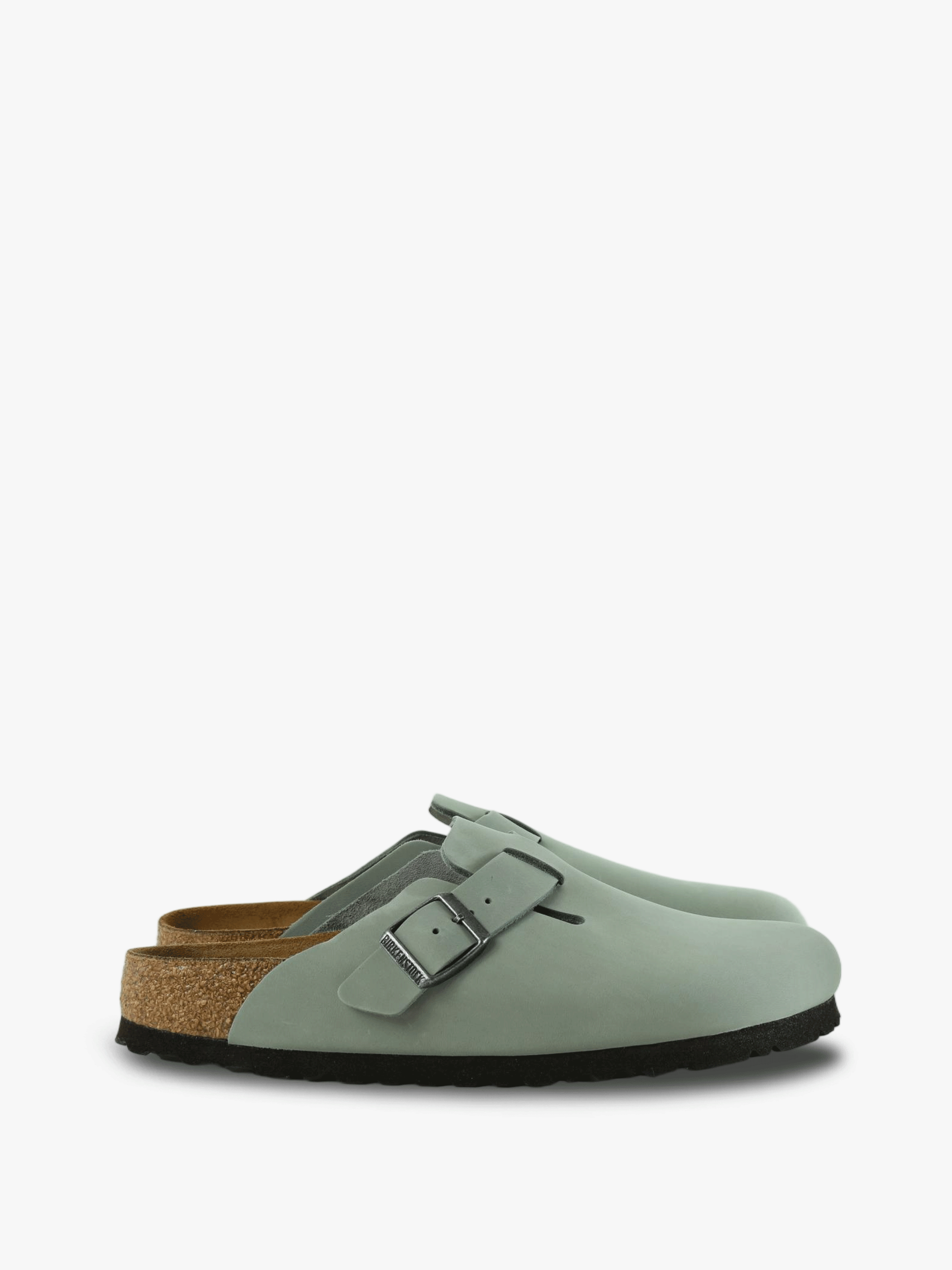 Green sandals, side view