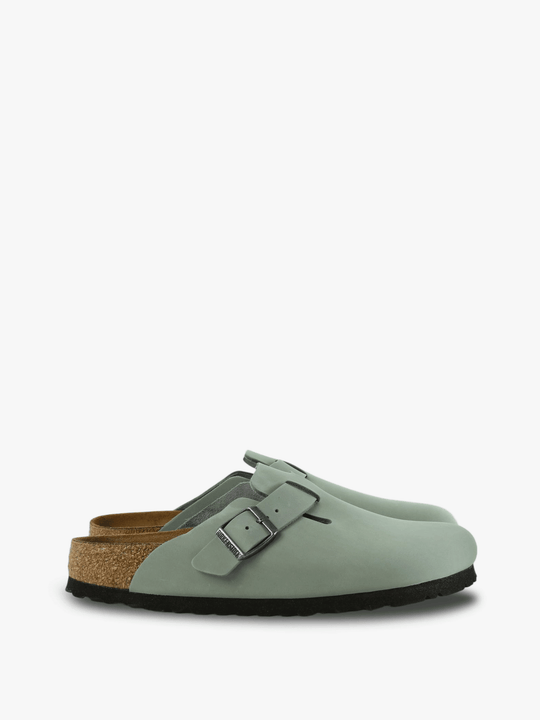 Green sandals, side view
