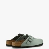 Green sandals, side view