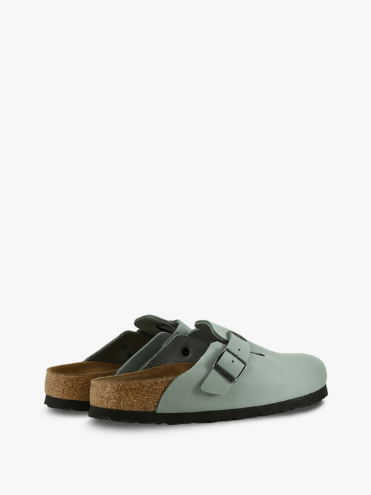Green sandals, side view