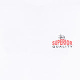 Close up of white t-shirt, showing texture of the cotton fabric