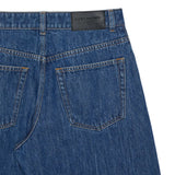 Blue pants, back view
