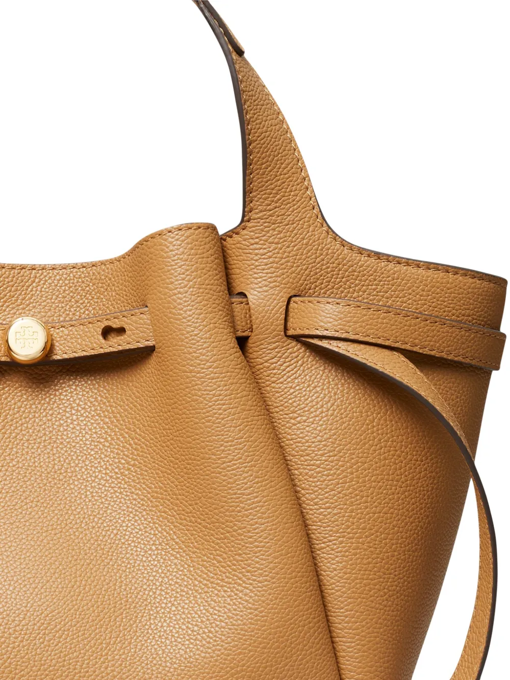 close up of brown bags, showing texture of the calf leather fabric