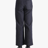 Blue pants worn by a person, showing the pants fit