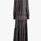 Navy dress, full body view