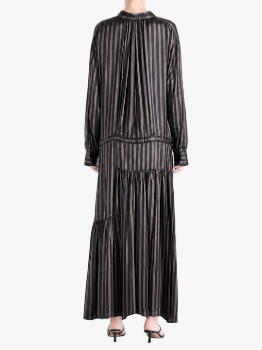 Navy dress, full body view