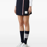 Navy skirt, full body view