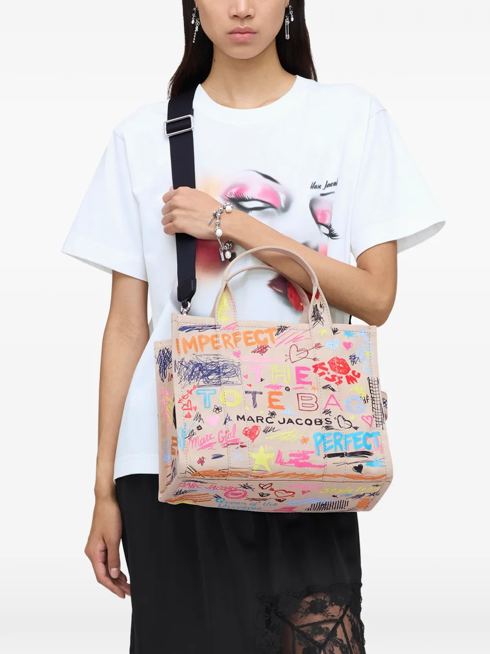 Tan bag worn by a person, showing the bag fit