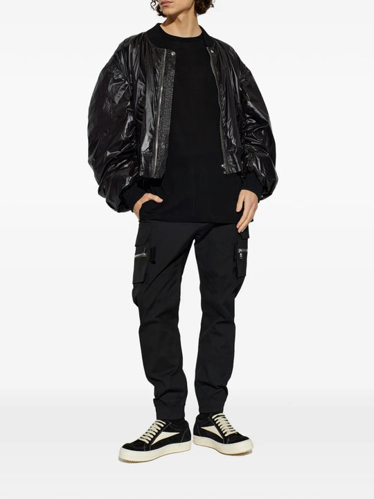 Black t-shirts, full body view