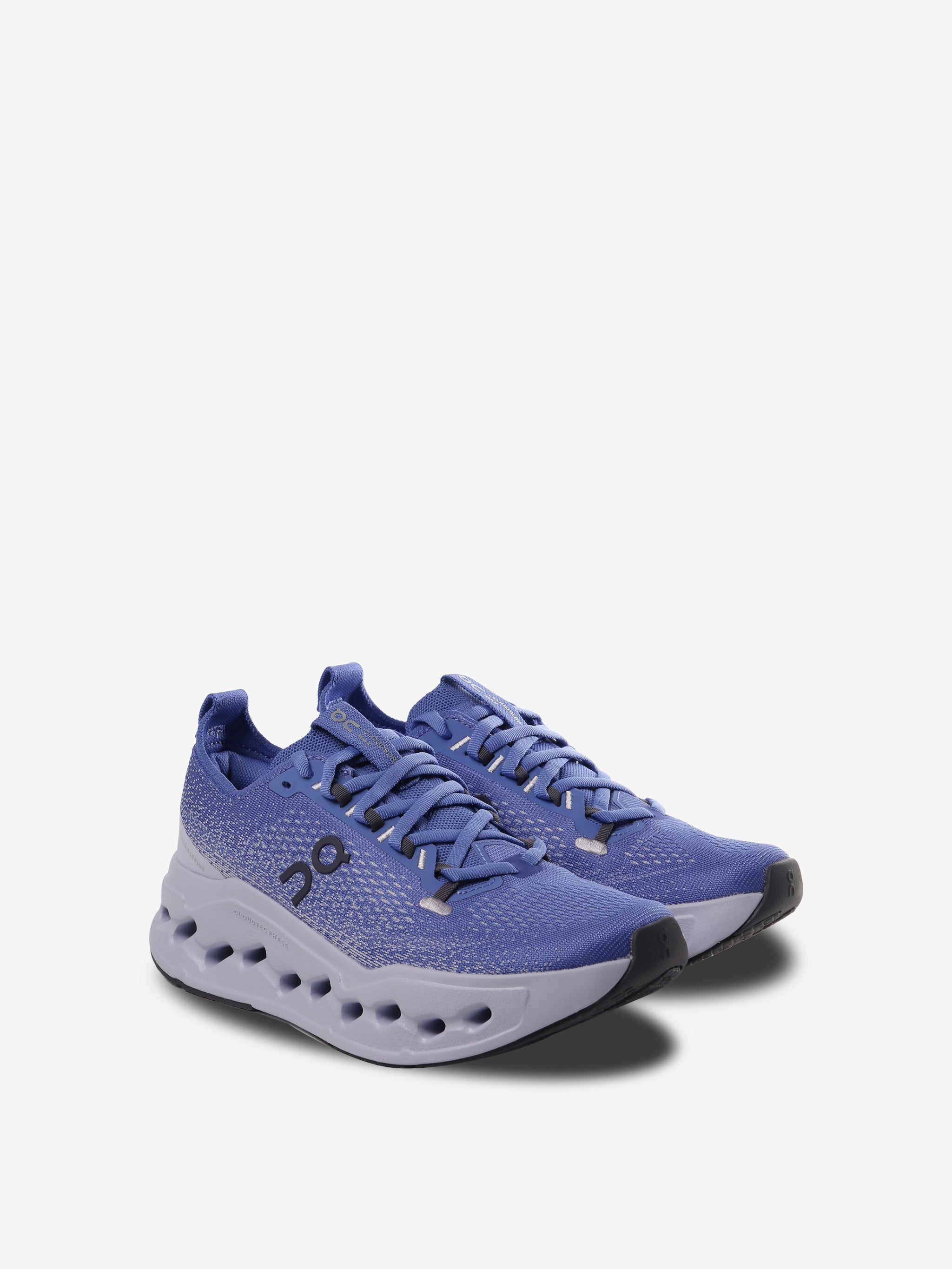 Purple sneakers, side view