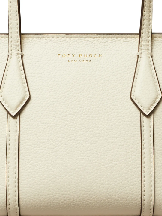 Close up of White bags, showing texture of the calf Leather fabric