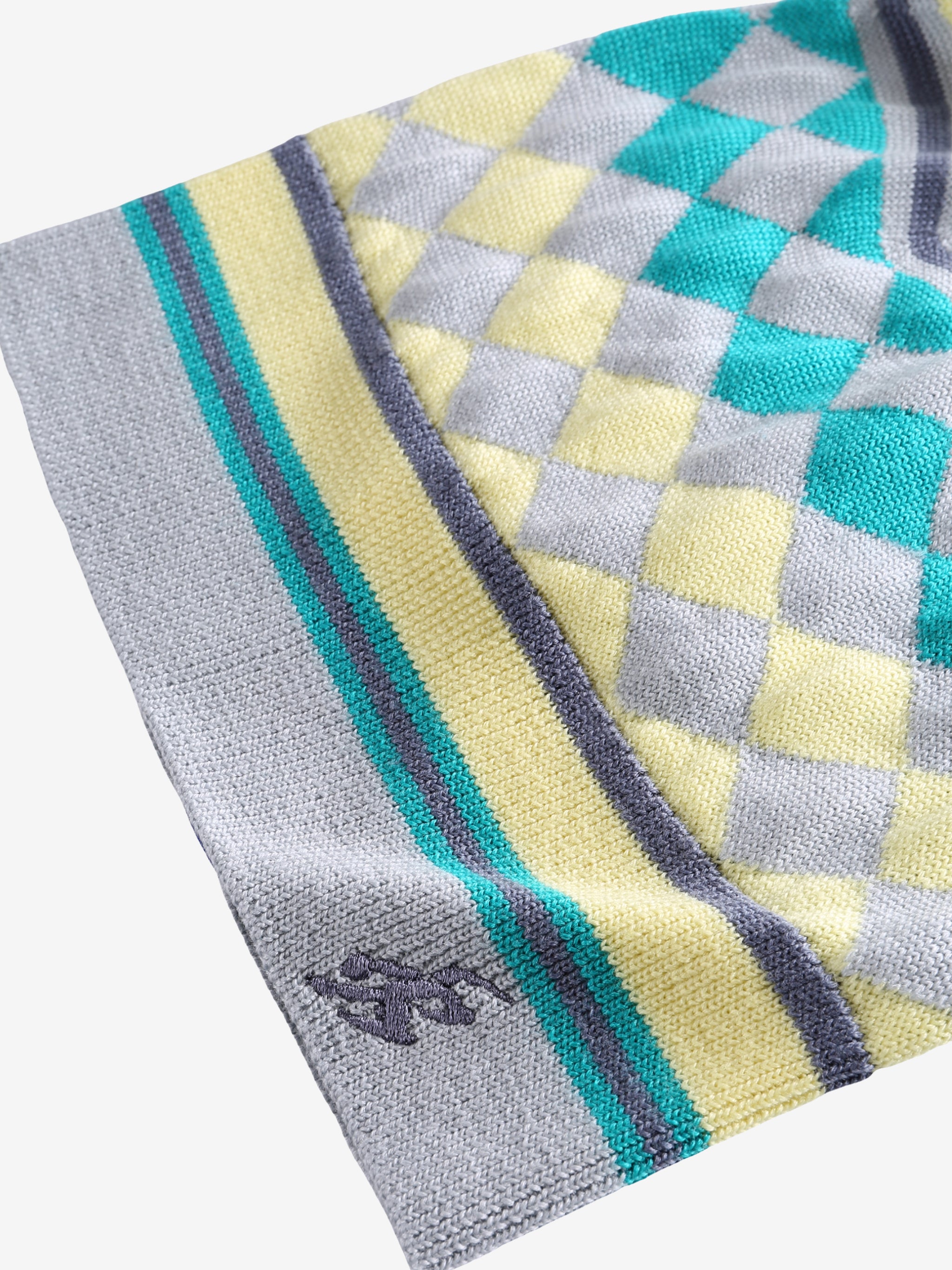 Close up of grey hat, showing texture of the wool fabric