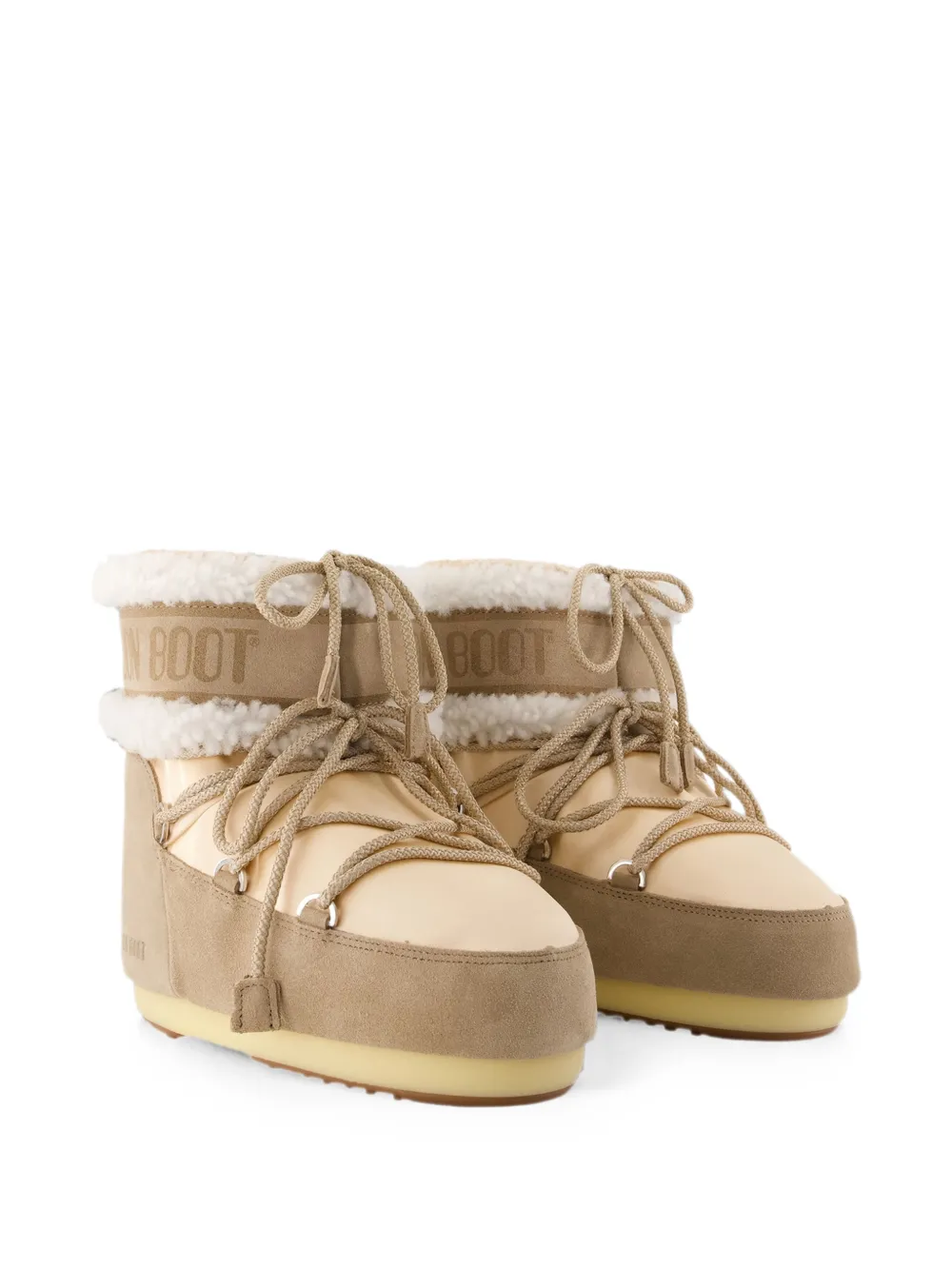 Tan boots, front view
