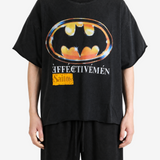 Black t-shirt, full body view