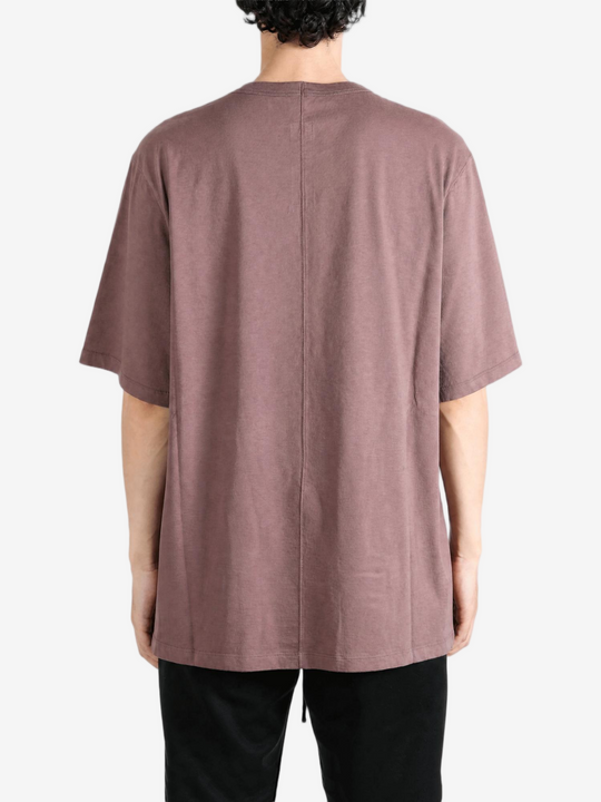 Purple t-shirt, full body view