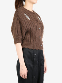 SIMONE ROCHA - Women W/Emb Cropped Chunky Knit Cardigan