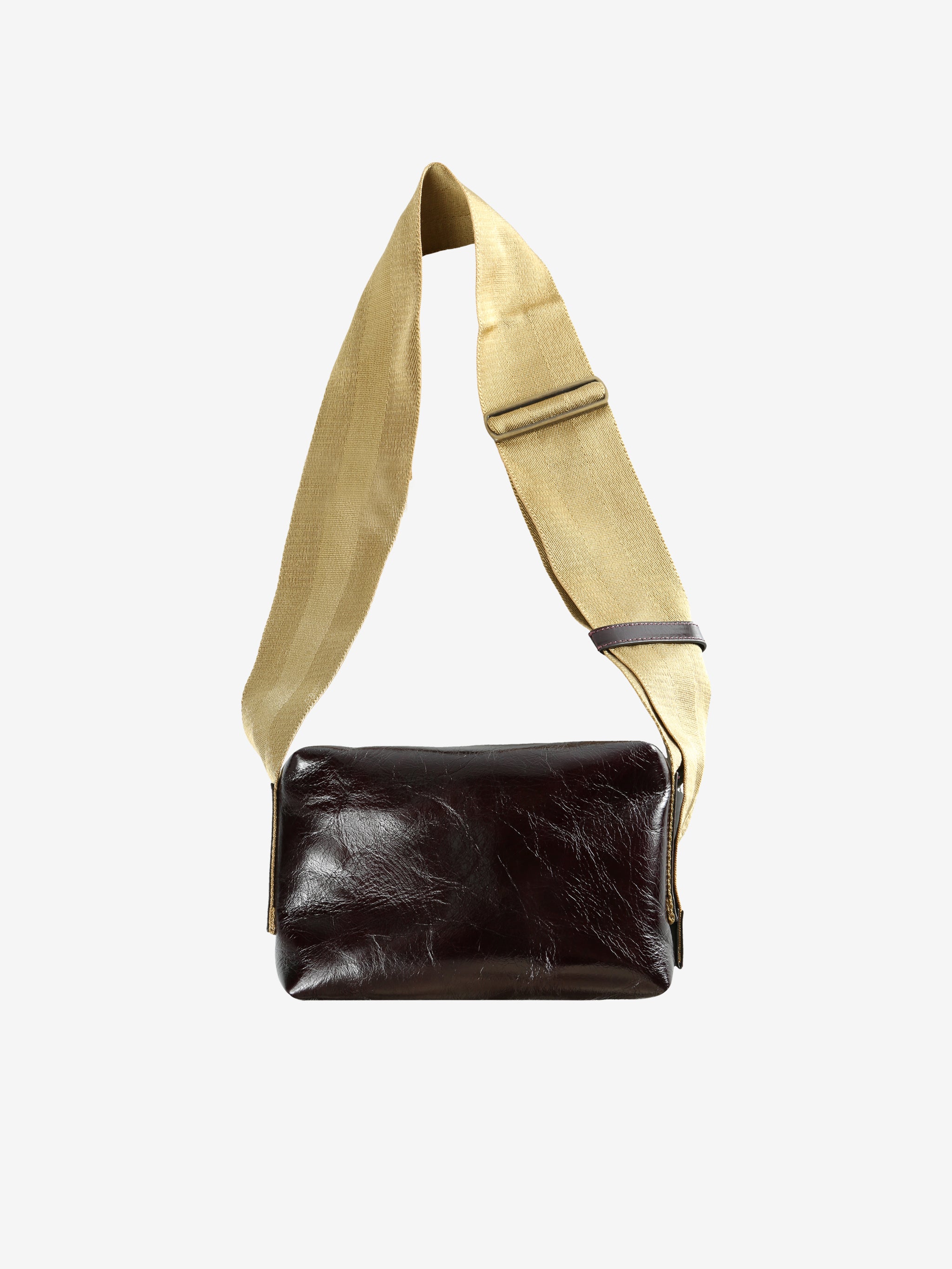 Burgundy bag, front view