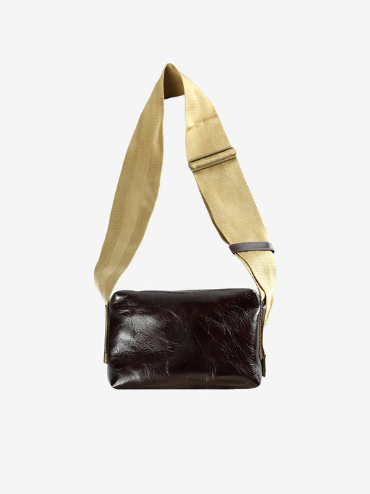 Burgundy bag, front view