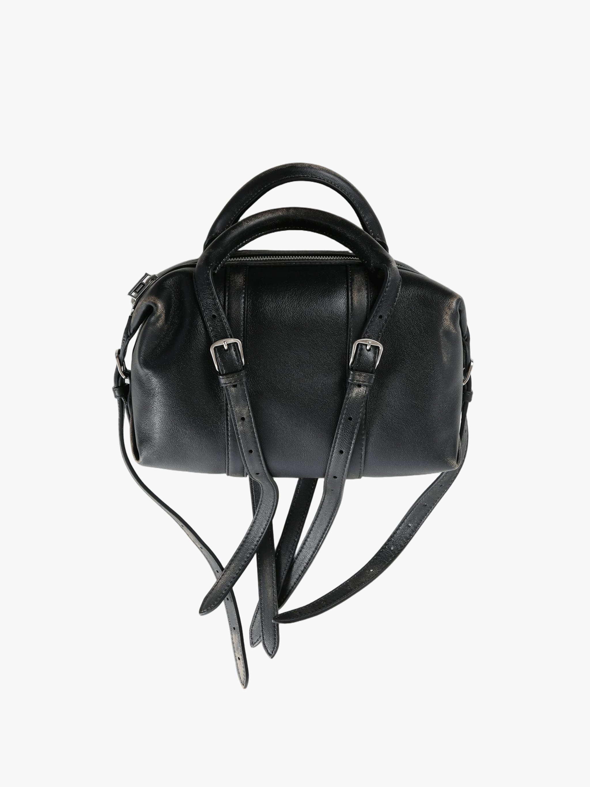 Black bags, back view