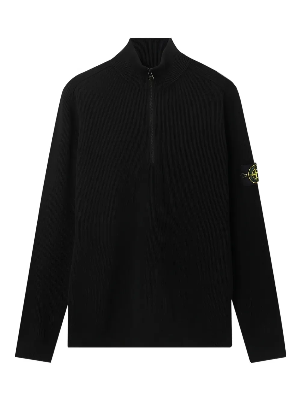 Black polo shirt, front view