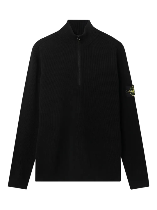 Black polo shirt, front view