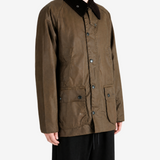 Brown jacket worn by a person, showing the jacket fit
