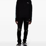 Black knitwear, full body view