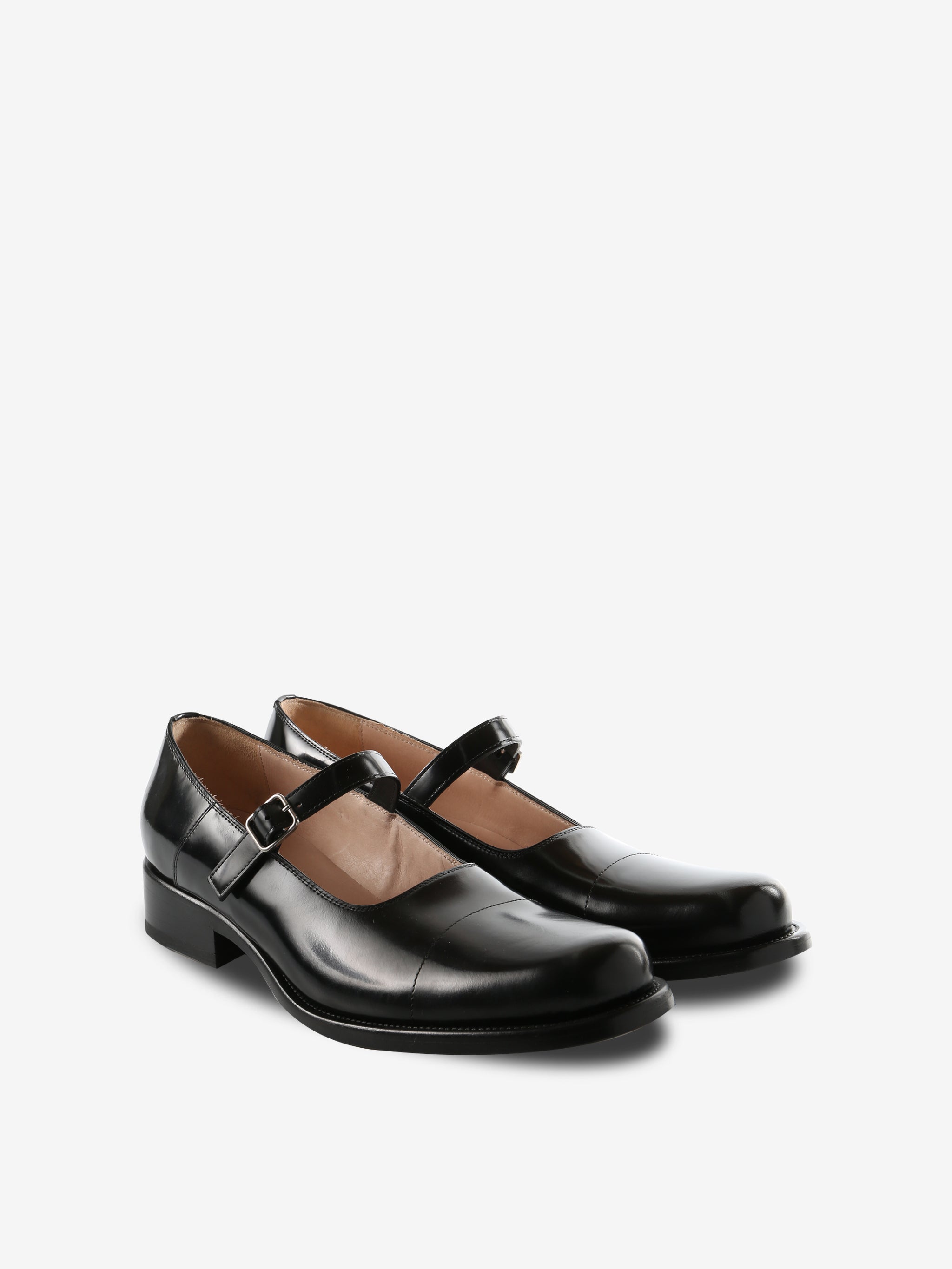 Black flats, side view