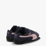 Navy and pink sneakers,back view