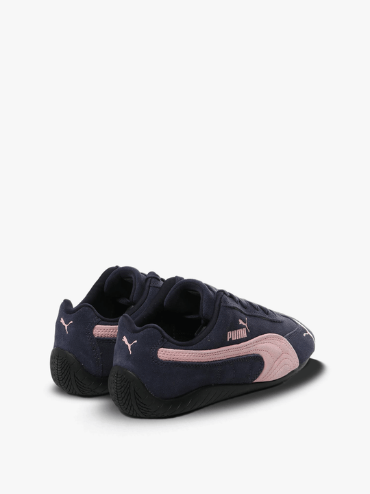 Navy and pink sneakers,back view