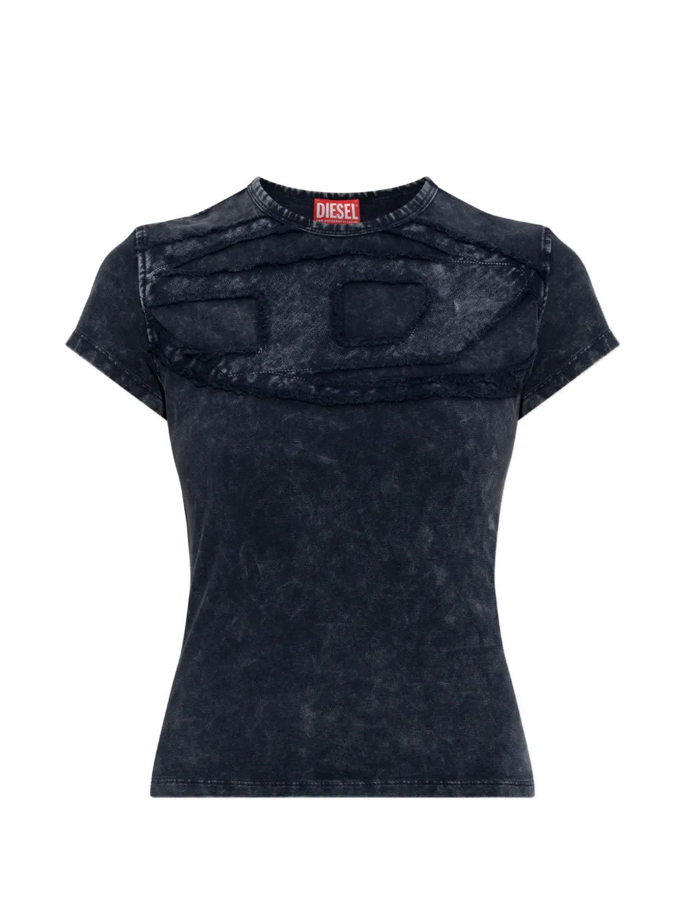 Navy top, front view
