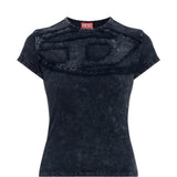 Navy top, front view