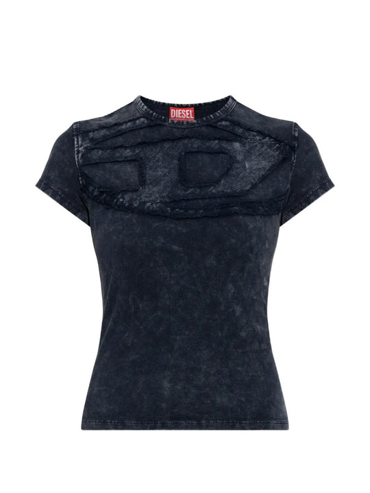 Navy top, front view