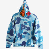 Blue hoodie,back view