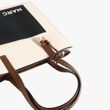 Tan bag, front view