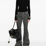 Black shirt, full body view