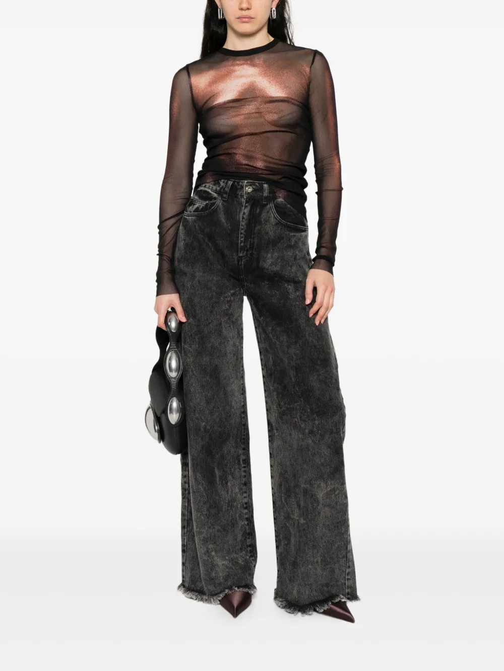 Black top, full body view