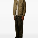 Brown striped top, full body view