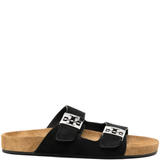 Black sandals, front view
