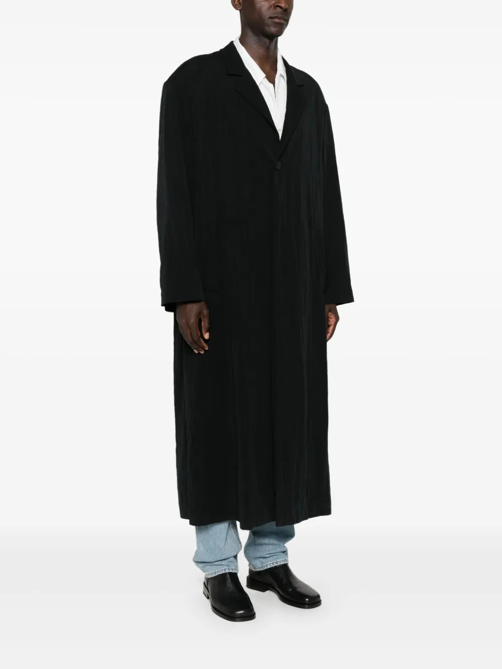 Black coat,full body view