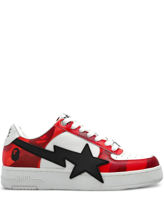 Red sneakers, front view