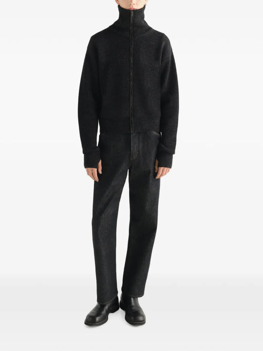 Black knitwear, full body view
