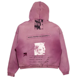 Purple hoodie, back view