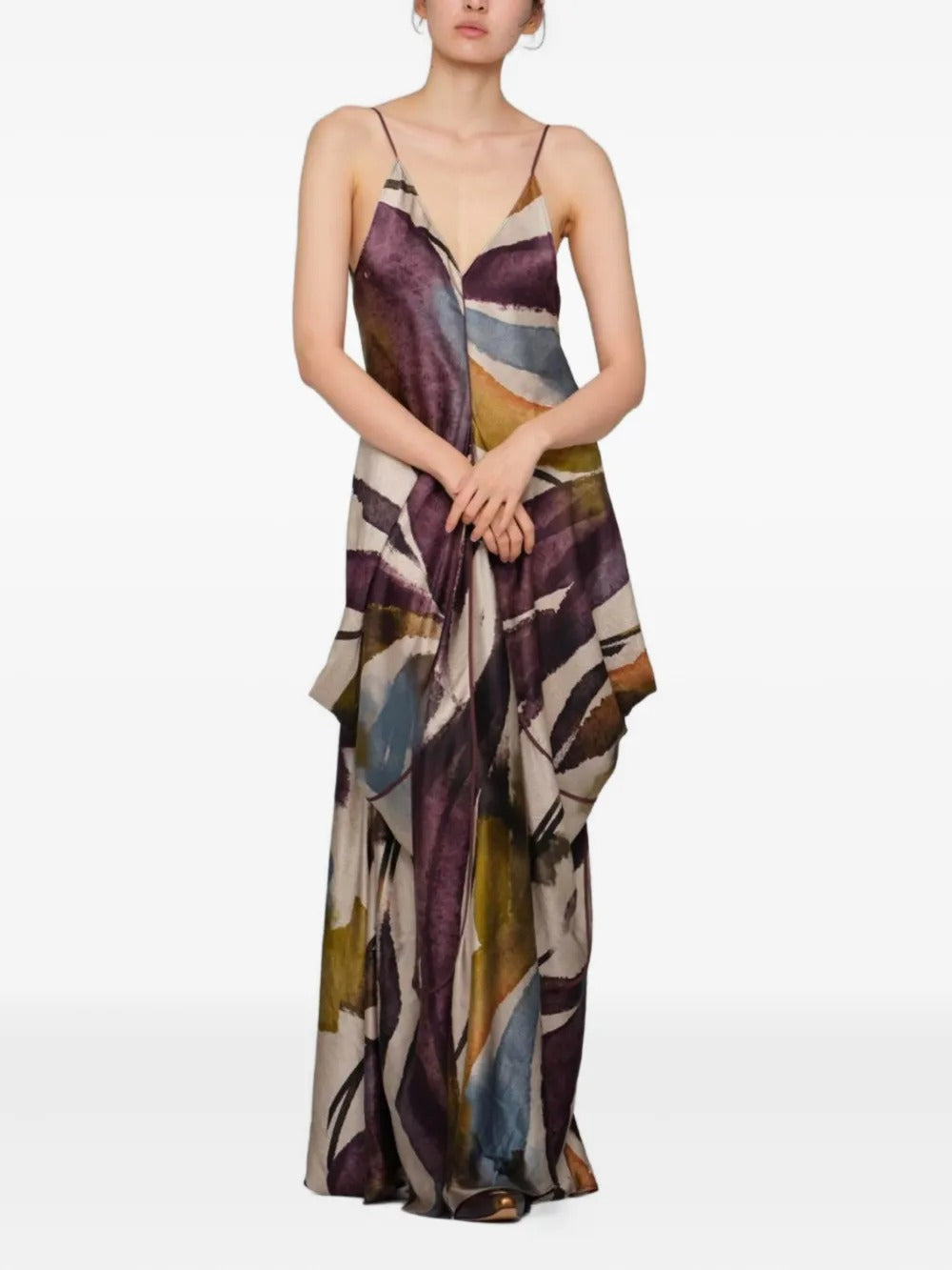 Tan dress, full body view