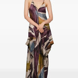 Tan dress, full body view