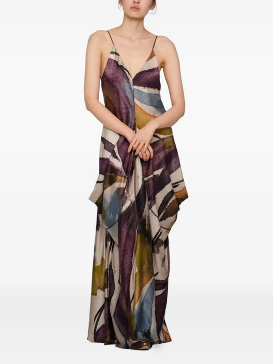 Tan dress, full body view